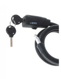 Antifurt bicicleta Dispozitiv de blocare biciclete spiralat cu Cheie 150cm Negru