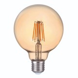 Bec LED rotund G80 6W, soclu E27, sticla maro, 220V