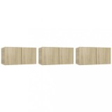 Cumpara ieftin Dulapuri TV suspendate 3 buc. stejar sonoma 60x30x30 cm