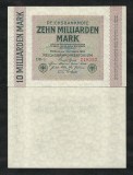 GERMANIA - Rara - 10 MILIARDE , 10000000000 / 10.000.000.000 MARCI / MARK 1923 [1] P - 117b , a UNC / UNC , Wnk : Cercuri , SN 6 cifre rosii