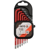 Yato YT-0562 - Set chei cu profil TORX (cu gaura) TX9-TX30 7 bucati