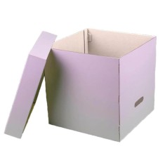 Set 25 Cutii Tort cu Capac, 330x330x330 mm, Carton Alb foto