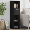 Gossi dulap inalt, negru, 30x42,5x124 cm, lemn prelucrat