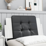 Perna pentru tablie pat, negru si alb, 80 cm, piele artificiala GartenMobel Dekor, vidaXL