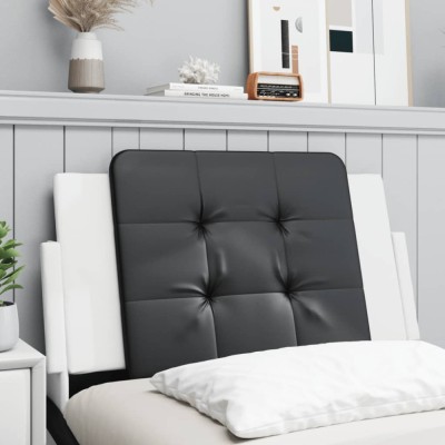 vidaXL Pernă pentru tăblie pat, negru și alb, 80 cm, piele artificială foto