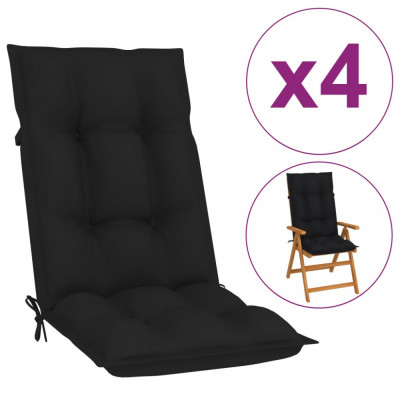 Perne pentru scaun de grădină, 4 buc., negru, 120x50x7 cm foto