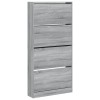 Pantofar cu 4 sertare rabatabile, gri sonoma, 80x21x163,5 cm