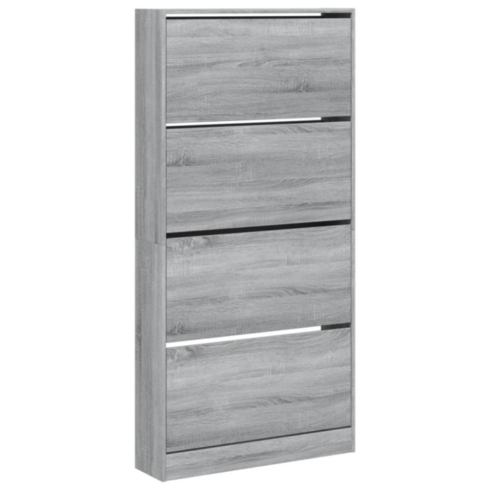 Pantofar cu 4 sertare rabatabile, gri sonoma, 80x21x163,5 cm