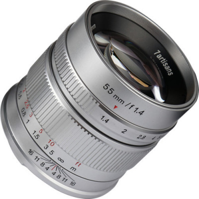 Obiectiv manual 7Artisans 55mm F1.4 Silver pentru Canon EOS-M Mount foto