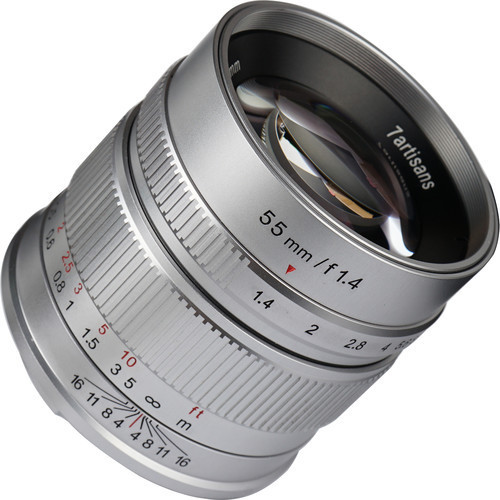 Obiectiv manual 7Artisans 55mm F1.4 Silver pentru Canon EOS-M Mount