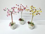 Reducere Pomi decor margele, cadou Pasti, Paste, copaci margele unicat