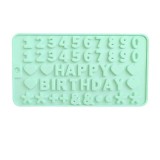 Cumpara ieftin Matrita din silicon alimentara pentru litere si cifre, reutilizabila, 21.5x11.5 cm - Verde