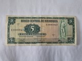 Nicaragua 5 Cordobas 1972 Noua RARA