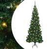 VidaXL Pom de Crăciun Artificial pentru Colț Verde 210 cm PVC și Metal 3397272