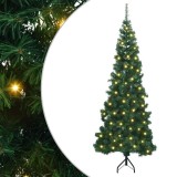 VidaXL Pom de Crăciun Artificial pentru Colț Verde 210 cm PVC și Metal 3397272