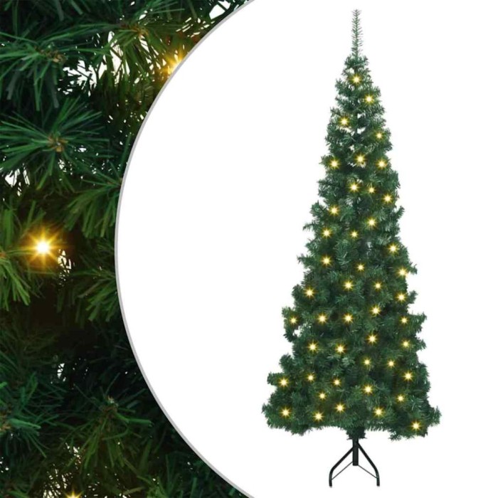 vidaXL Pom de Crăciun Artificial pentru Colț Verde 180 cm PVC și Metal 3397259