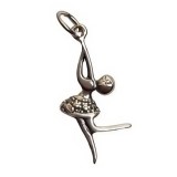 Pandantiv, jolie silver, argint 925, model balerina patinata, 1.1 g, 2.7 x 1.4 cm