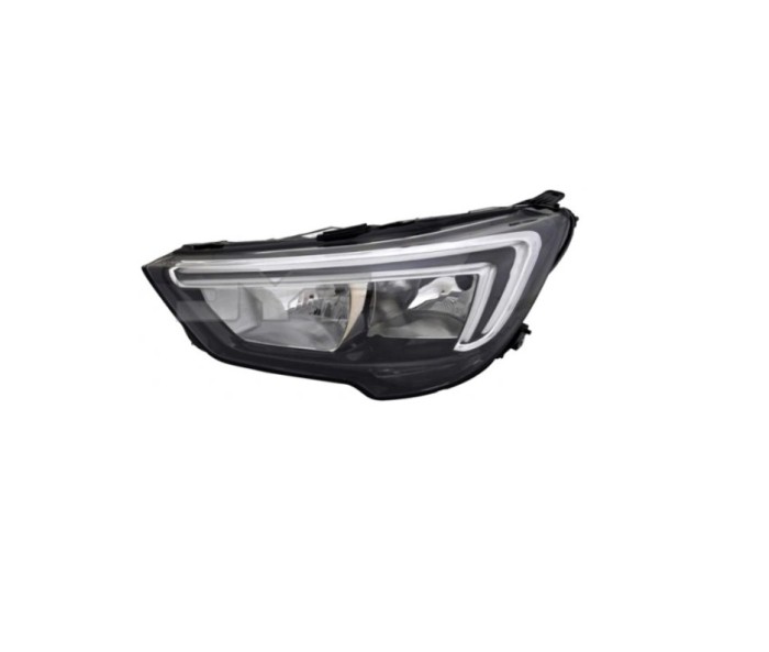 Far OPEL CROSSLAND X, 03.2017-01.2021, partea stanga, TYC, cu LED daytime running light; H7+H7+PSY24W; electrical; cu motor; halogen,