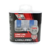 Set 2 Becuri Auto Halogen H4 Carguard, 12V, 55W, +100% Intensitate, Durata Lunga de Viata