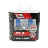 Set de 2 becuri Halogen H4 + 100% Intensitate &ndash; LONG LIFE &ndash; CARGUARD