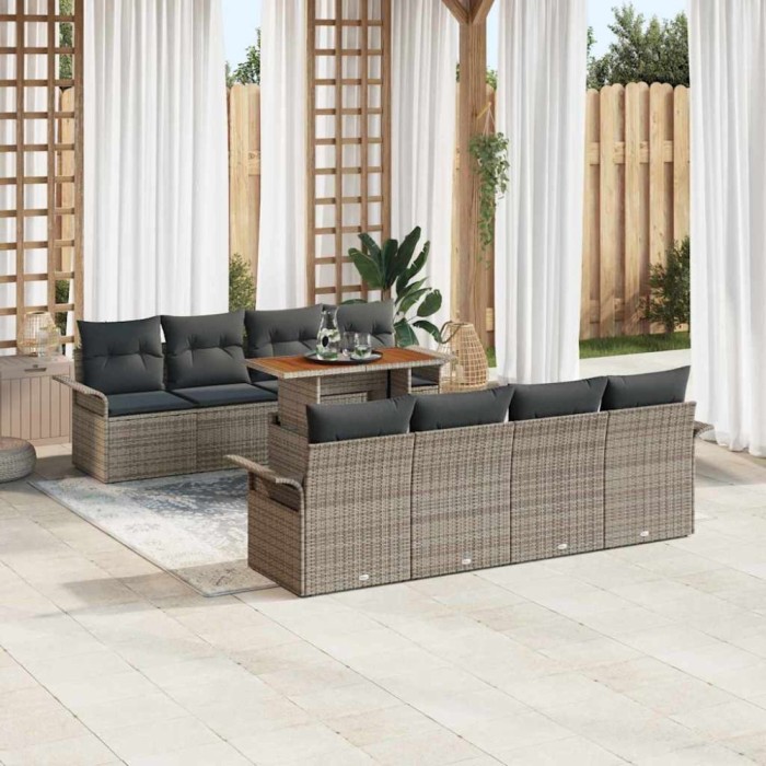 vidaXL Set de canapele pentru grădină 7 pcs Gri 100 x 55 x 73 cm 3349306