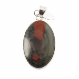 Pandantiv african bloodstone cu montura din argint 925 a13, Stonemania Bijou