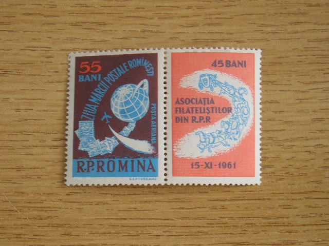 M1 TX7 8 - 1961 - Ziua marcii postale romanesti - cu vinieta