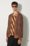 ICECREAM cardigan din amestec de lana Text Print Cardigan culoarea maro, IC24215