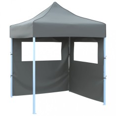 Cort de petrecere pliabil cu 2 pereți, antracit, 2 x 2 m, oțel foto