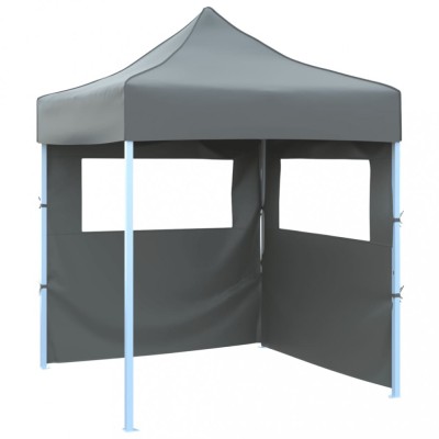vidaXL Cort de petrecere pliabil cu 2 pereți, antracit, 2 x 2 m, oțel foto
