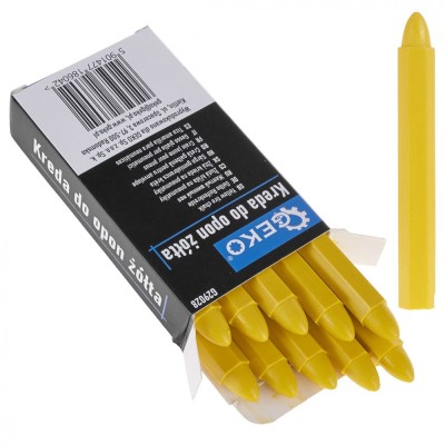Set creta impermeabila pentru marcarea anvelopelor, galben, 12 x 110 mm, 10 elemente, Geko G29028 foto