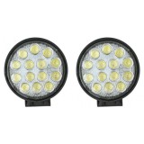 Set de doua proiectoare LED auto offroad 42W 12V-24V 3080 lumeni rotund, Universal