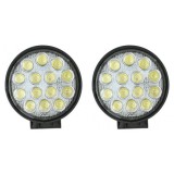 Set de doua proiectoare LED auto offroad 42W 12V-24V 3080 lumeni rotund, Universal