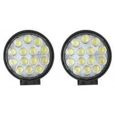 Set de doua proiectoare LED auto offroad 42W 12V-24V 3080 lumeni rotund