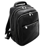 Rucsac pentru laptop din piele naturala vachetta, negru, RL4055