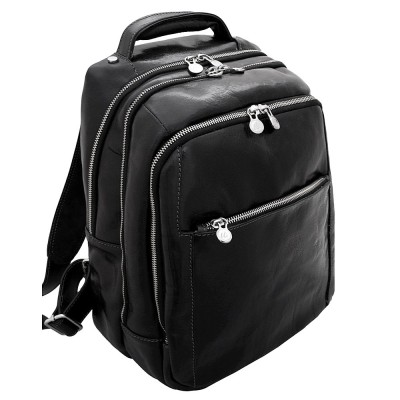 Rucsac pentru laptop din piele naturala vachetta, negru, RL4055 foto