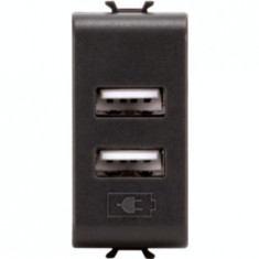 Alimentator USB dublu - 100-240V ac 50/60Hz - BLACK - CHORUS
