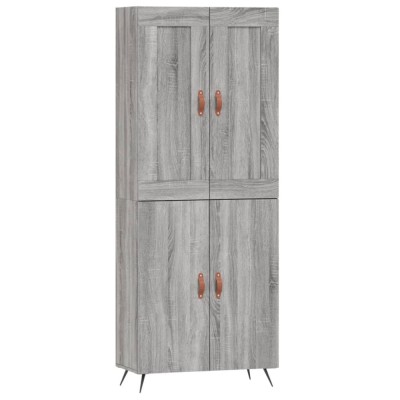 Dulap inalt, gri sonoma, 69,5x34x180 cm, lemn compozit foto