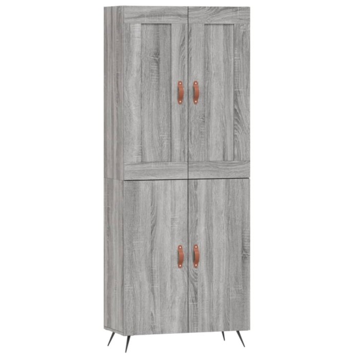 Dulap inalt, gri sonoma, 69,5x34x180 cm, lemn compozit