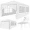 Pavilion de gradina,curte,evenimente 3x6m cu 6 pereti laterali cu ferestre - Alb