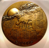 5.036 MEDALIE ART NOUVEAU EUROPA ANIVERSARE 1996 CALENDAR R. MAYOT PARIS