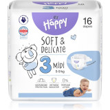 BELLA Baby Happy Soft&amp;Delicate Size 3 MIdi scutece de unică folosință 5-9 kg 16 buc