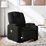 VidaXL Fotoliu electric de masaj rabatabil, negru, textil