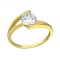 Inel argint placat cu aur 18K, Solitaire cu cristale Zirconiu, Marimea 57, A4S38315