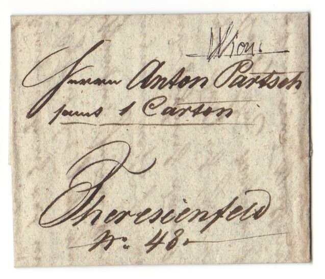 Austria &Ouml;sterreich 1839 pre-philatelic letters, Wien to Teresienfeld D.065