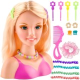 Cap de coafat pentru copii cu accesorii, cap rotativ, Kruzzel