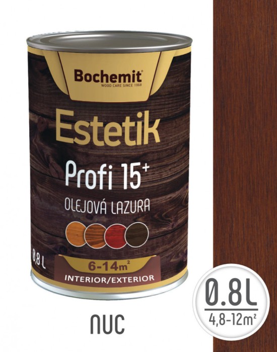 Lazura lemn Bochemit Estetik Profi 0.8l nuc &ndash; protectie avansata UV