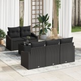 Gossi set de canapea gradina cu 6 piese cu perne negru poliratan