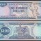 GUYANA █ bancnota █ 100 Dollars █ 1989 █ P28 █ semnatura 8 █ UNC █ necirculata