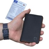 Cumpara ieftin Portofel, personalizabil, din piele naturala, Jack L, Negru